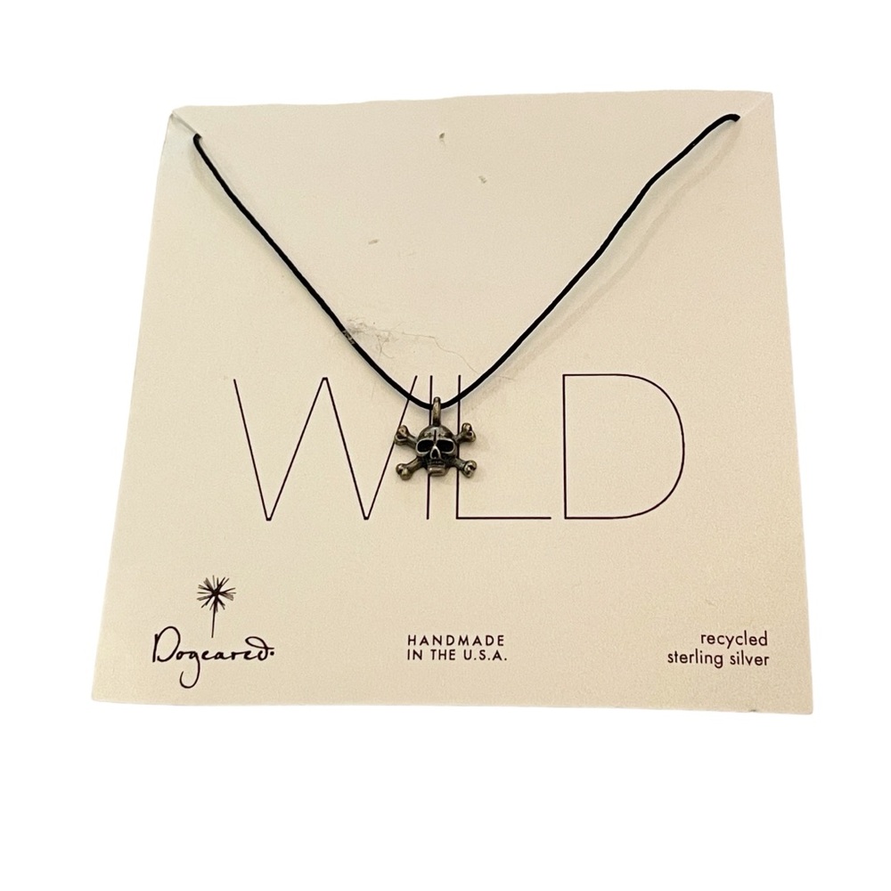 Dogeared Sterling Skull Pendant Necklace New Jewelry Goth Emo‎ Crossbones